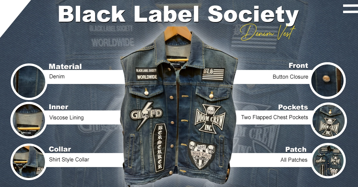 Black Label Society Denim Vest