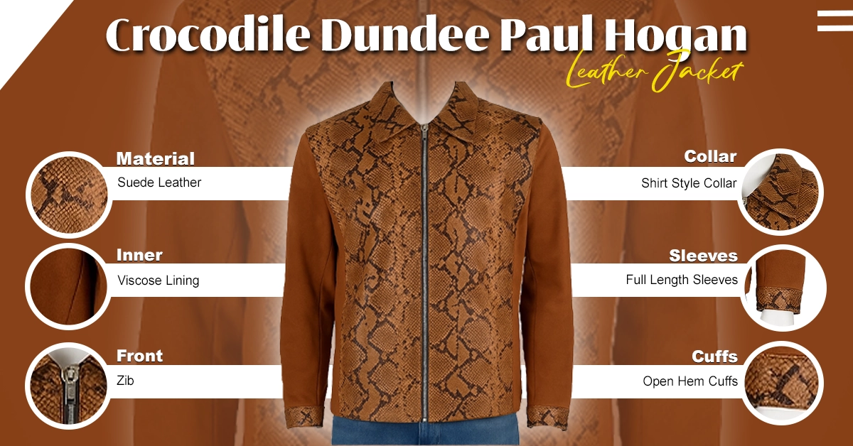 Crocodile Dundee Paul Hogan Leather Jacket