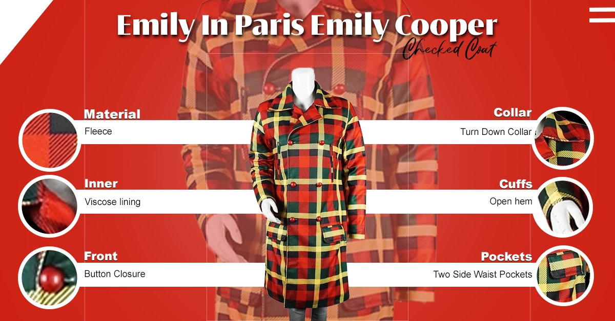 Emily In Paris Emily Cooper Checked Coat