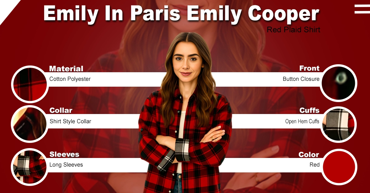 Emily In Paris Emily Cooper Red Plaid Shirt