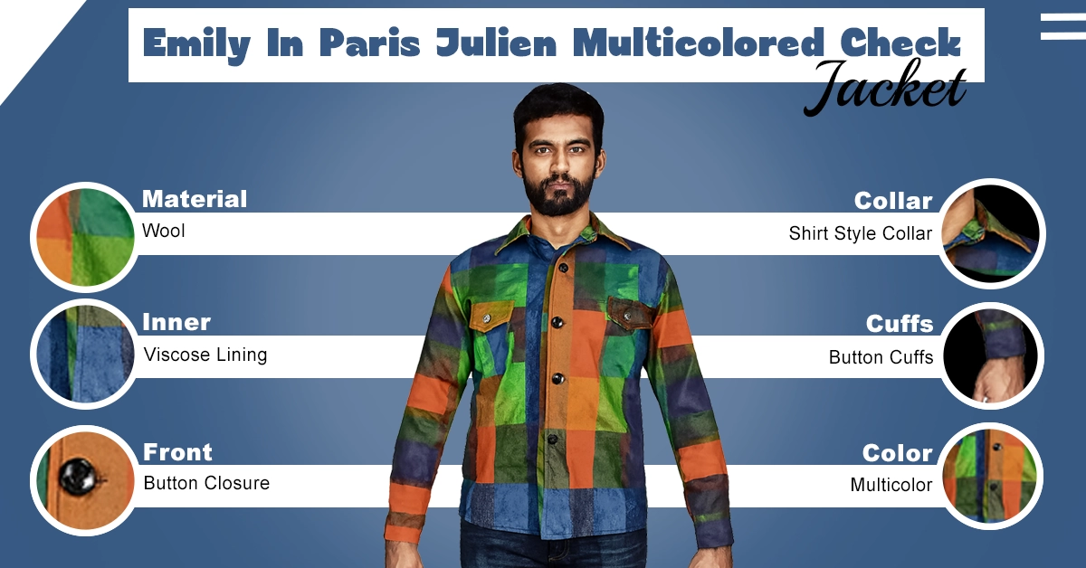 Emily-In-Paris-Julien-Multicolored-Check-Jacket