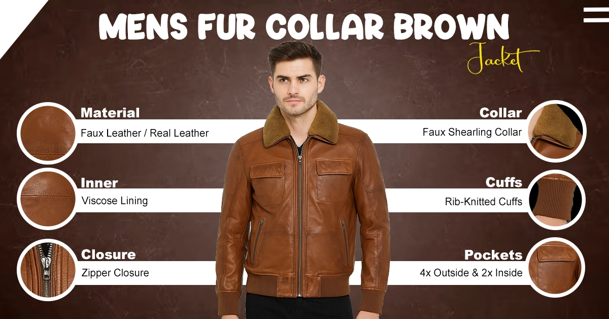 Mens-Fur-Collar-Brown-Jacket