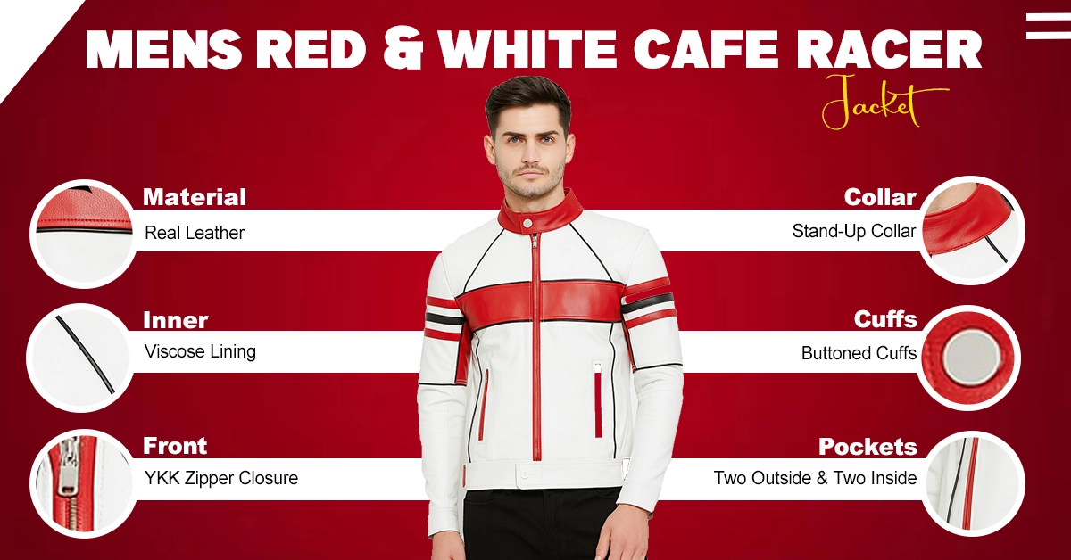Mens-Red-White-Cafe-Racer-Jacket