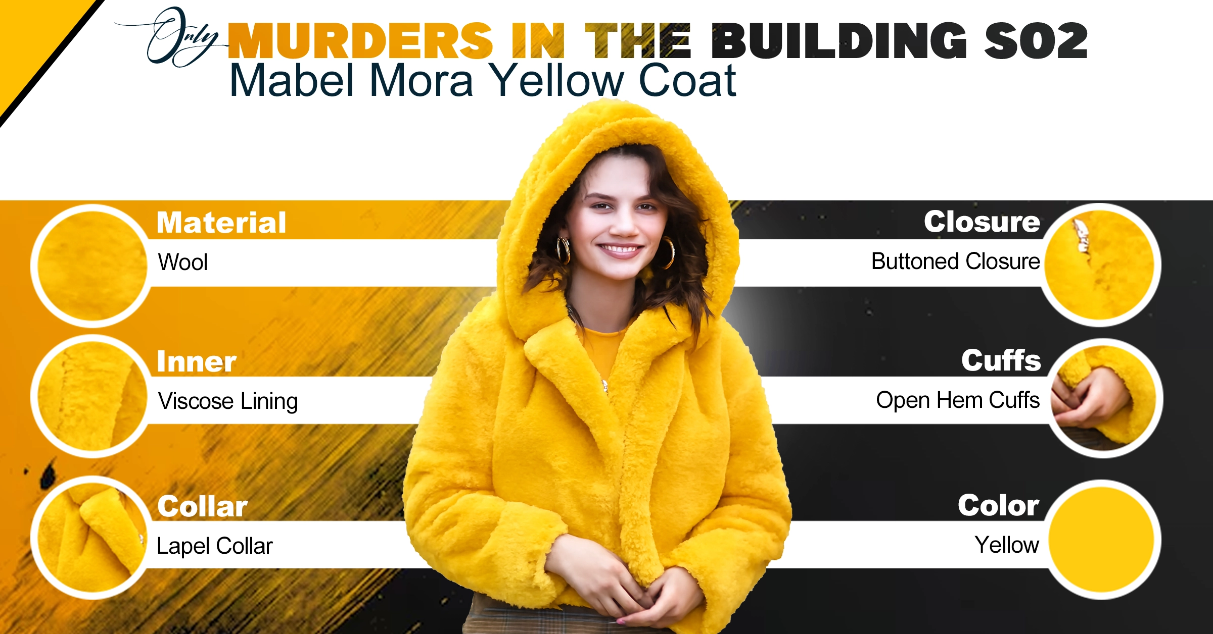  Only Murders in the Building S02 Mabel Mora Yellow Coat 